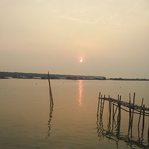 Sunset sea view at Kukup resort
